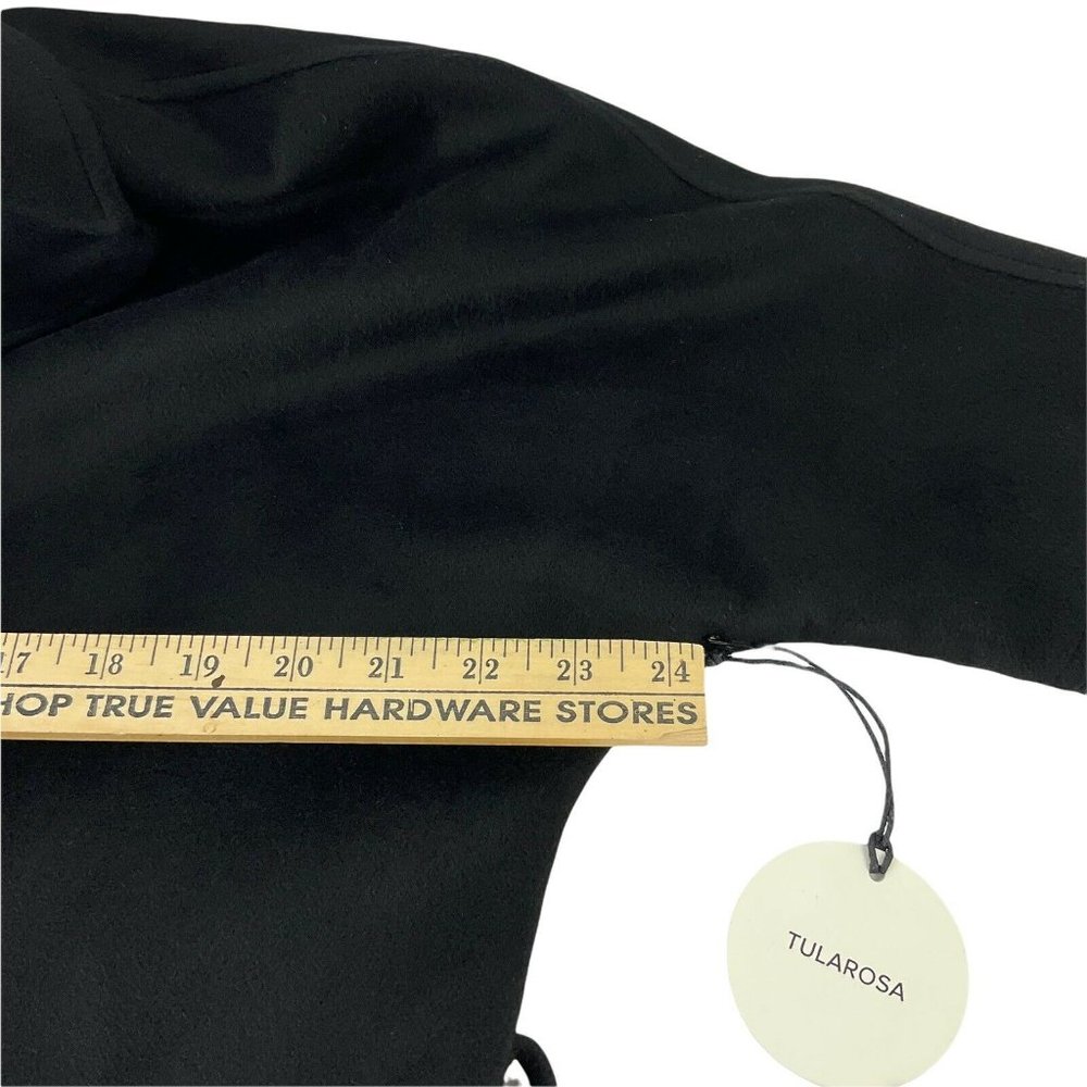 Tularosa Coat Womens Sz S Black Pea Coat hidden Buttons Missing Belt $298 Nwt - Picture 6 of 9